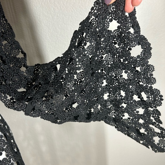 N/Nicholas Revolve Black Lace Crochet Dress Cocktail Witchy Whimsigoth Sexy - Picture 6 of 14